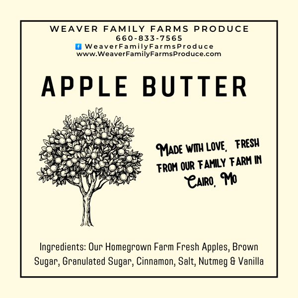 Weaver family farms produce apple butter 